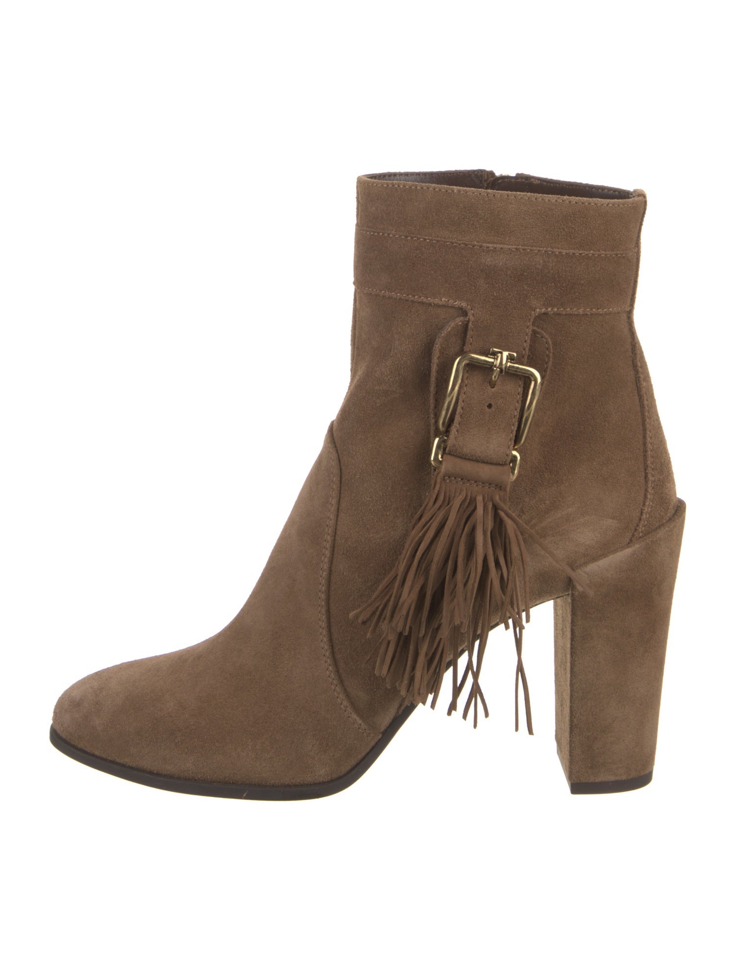 Tod's Suede Fringe Trim Accent Boots