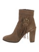 Tod's Suede Fringe Trim Accent Boots