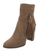 Tod's Suede Fringe Trim Accent Boots