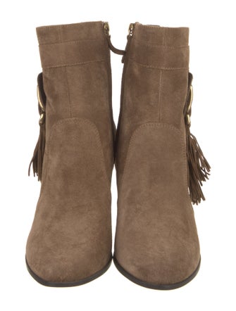 Tod's Suede Fringe Trim Accent Boots