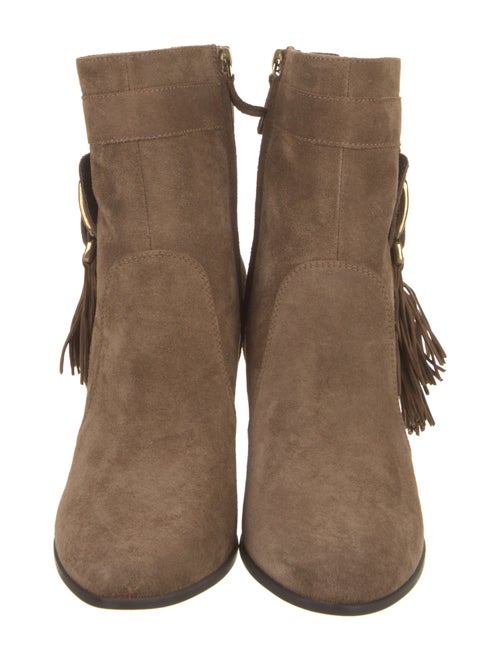 Tod's Suede Fringe Trim Accent Boots