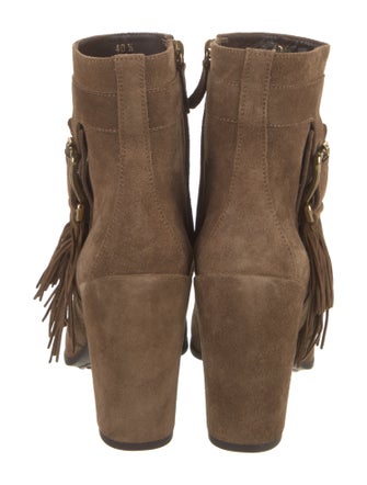 Tod's Suede Fringe Trim Accent Boots