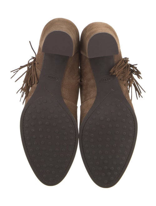 Tod's Suede Fringe Trim Accent Boots