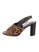 Tod's Ponyhair Animal Print Slingback Sandals