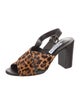 Tod's Ponyhair Animal Print Slingback Sandals