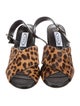 Tod's Ponyhair Animal Print Slingback Sandals