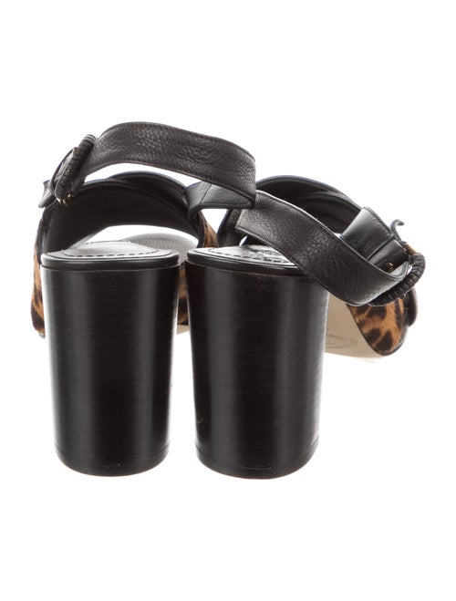 Tod's Ponyhair Animal Print Slingback Sandals