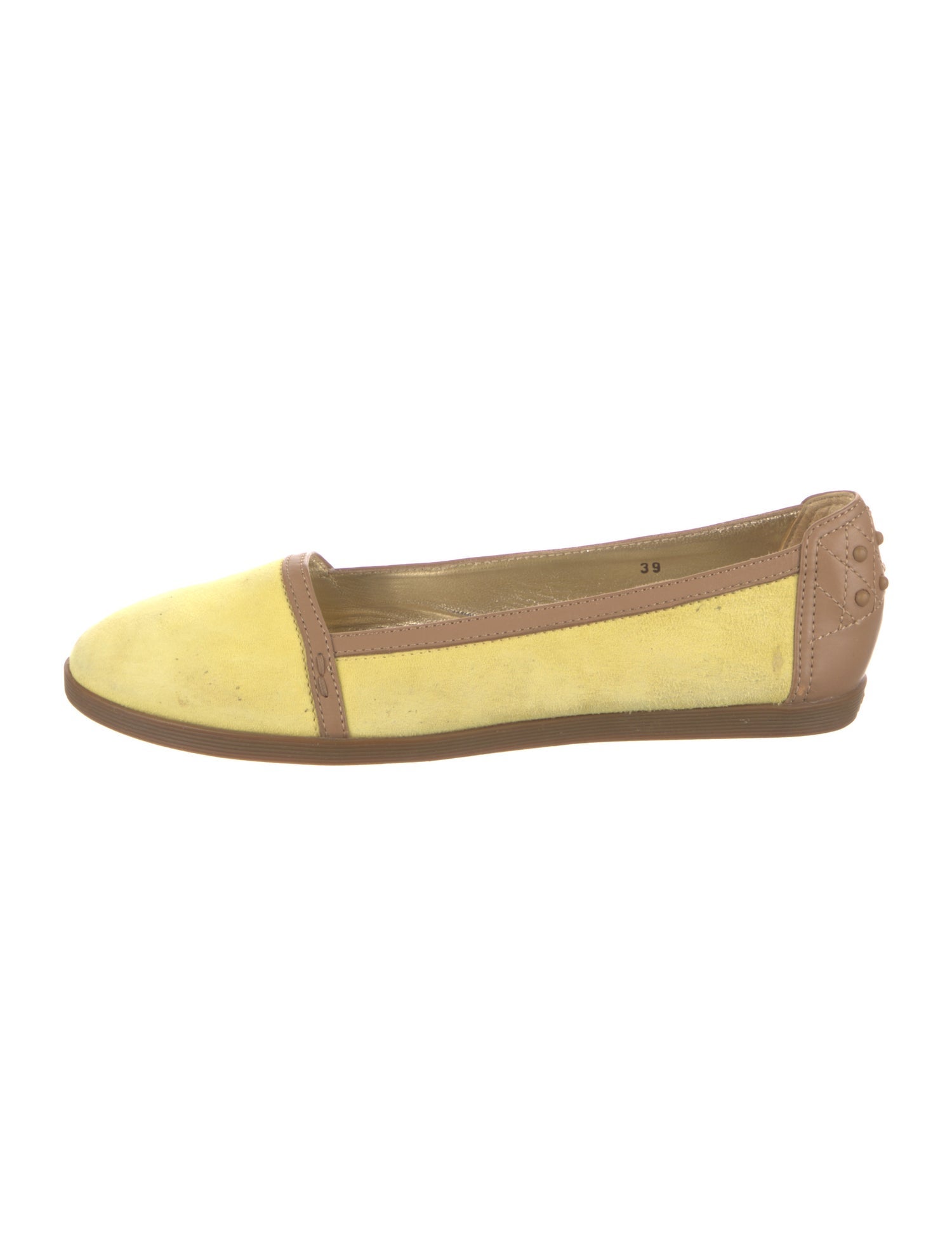 Tod's Suede Colorblock Pattern Ballet Flats