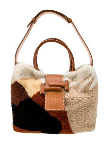 Tod's Handle Bags Shearling Top Bag