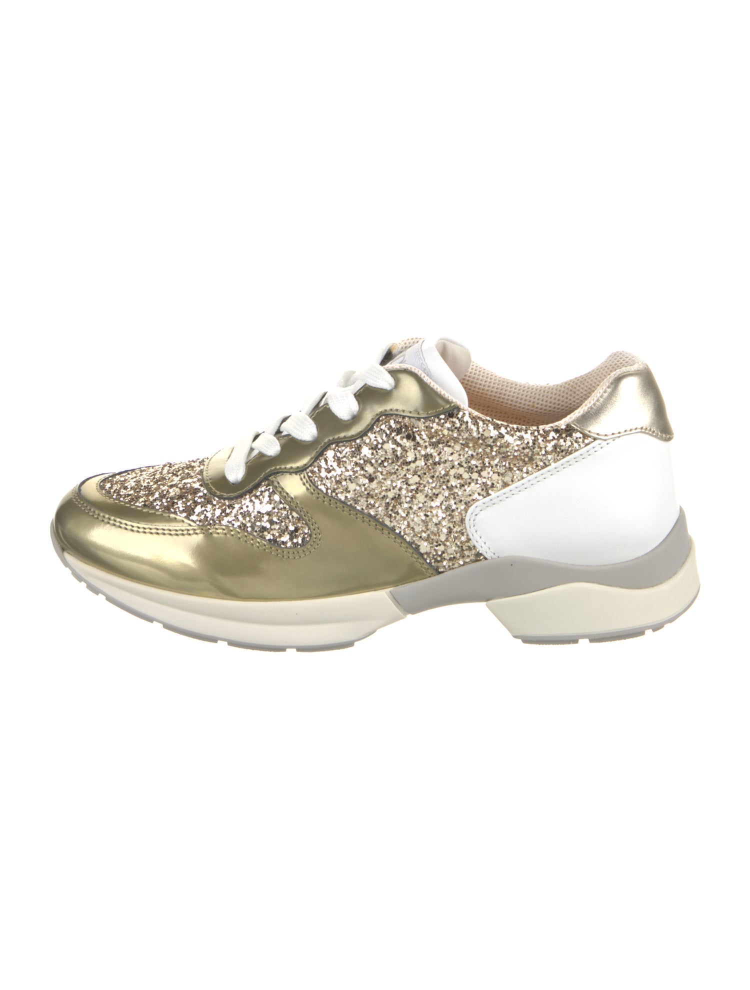 Tod's Patent Leather Glitter Accents Sneakers