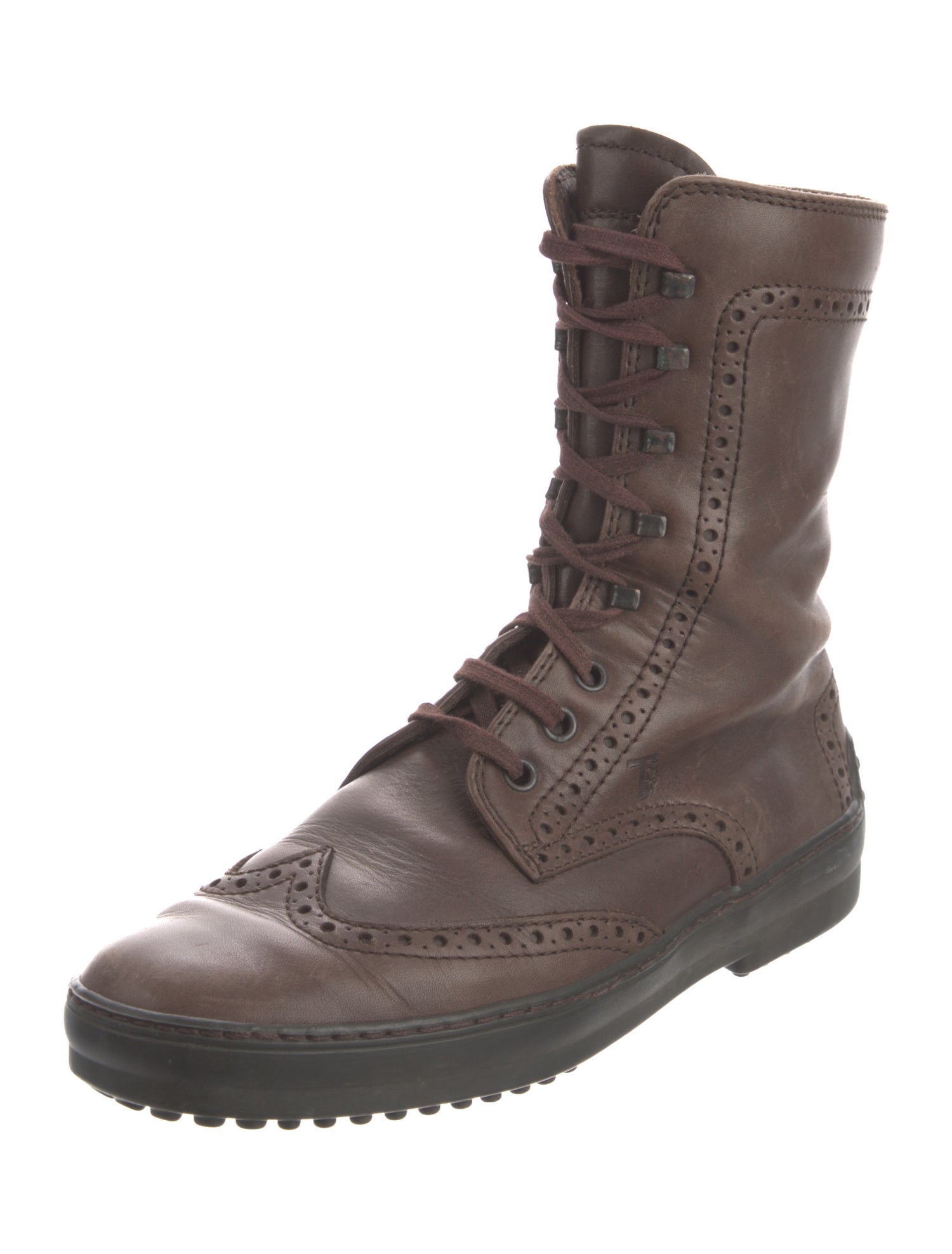 Tod's Leather Combat Boots