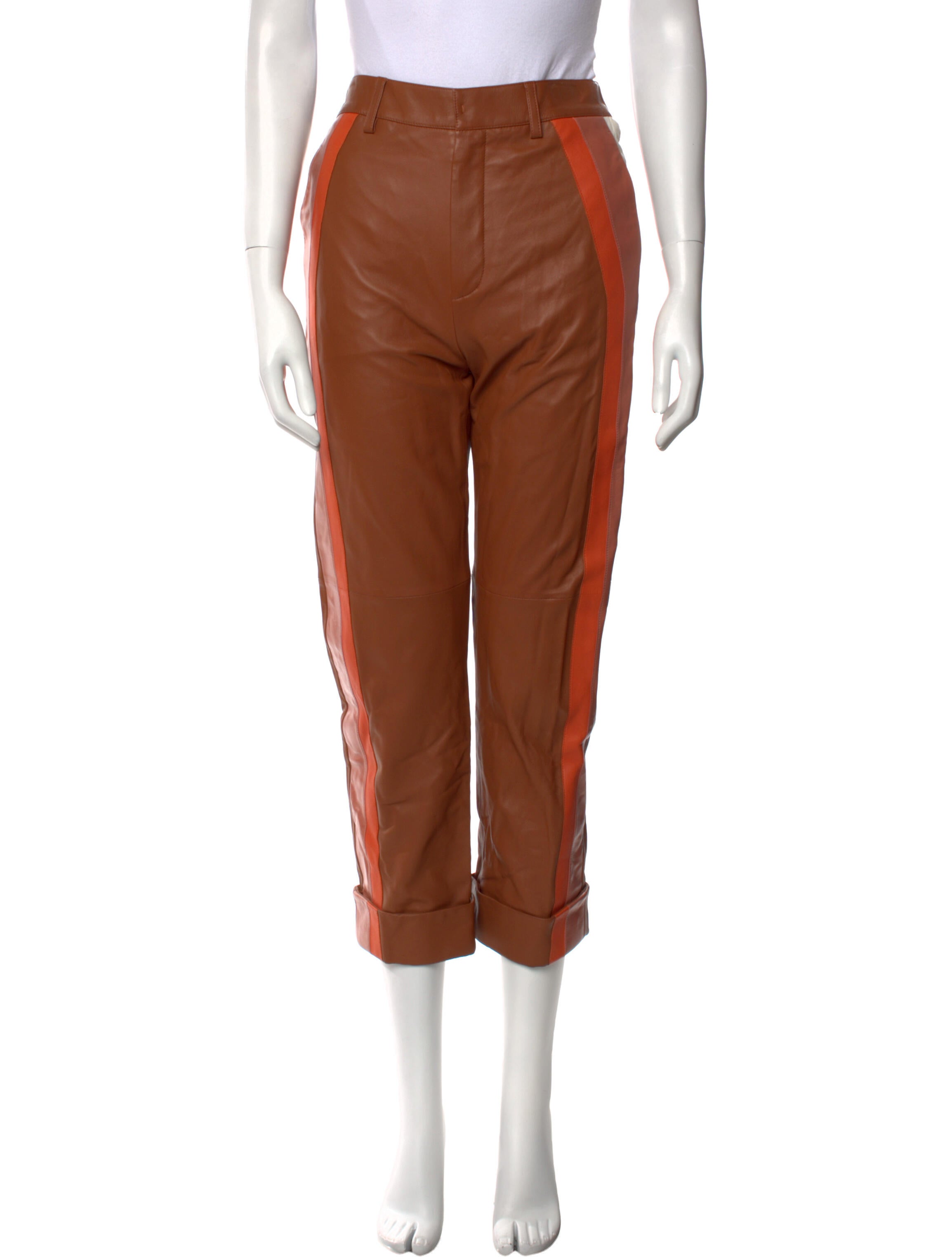 Tod's Lamb Leather Straight Leg Pants