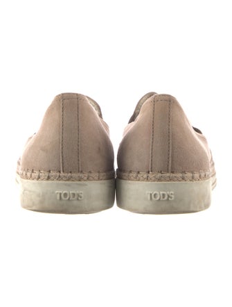 Tod's Suede Whipstitch Trim Espadrille Sneakers