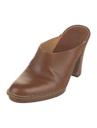 Tod's Leather Whipstitch Trim Slides