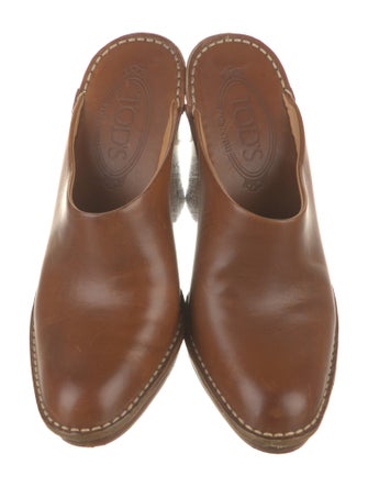 Tod's Leather Whipstitch Trim Slides