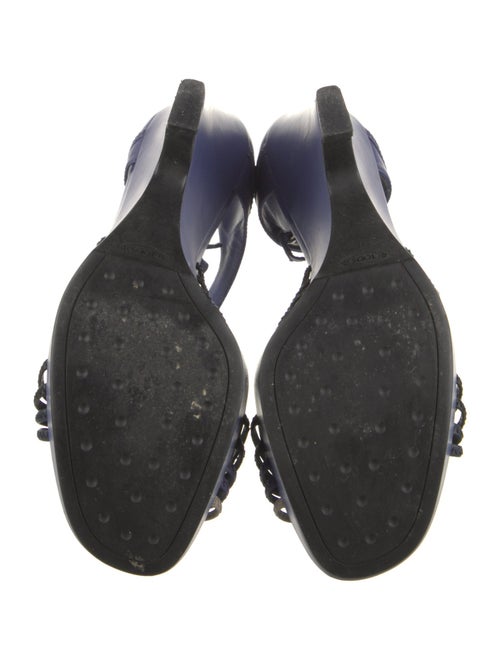 Tod's Leather Whipstitch Trim Sandals