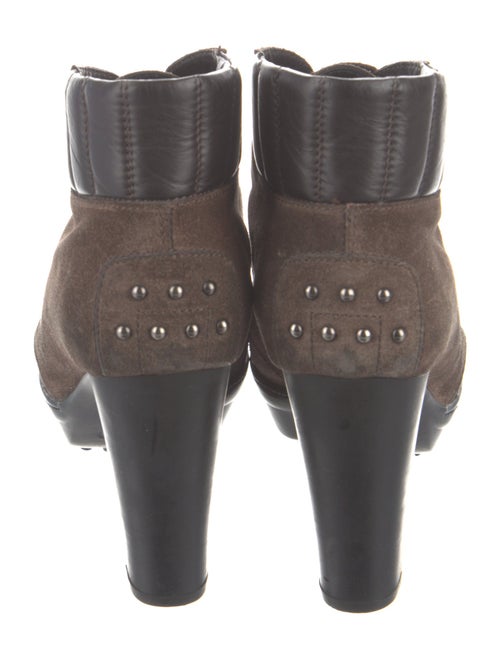 Tod's Suede Leather Trim Embellishment Lace-Up Boots