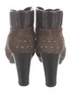 Tod's Suede Leather Trim Embellishment Lace-Up Boots