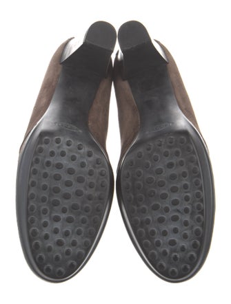 Tod's Suede Leather Trim Embellishment Lace-Up Boots