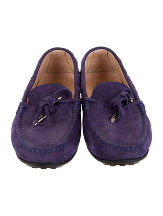 Tod's Suede Bow Accents Loafers