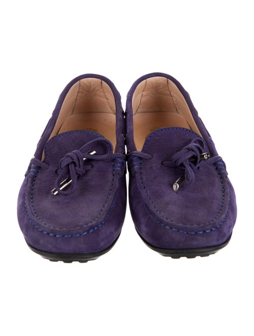Tod's Suede Bow Accents Loafers