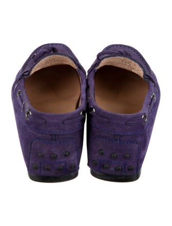 Tod's Suede Bow Accents Loafers