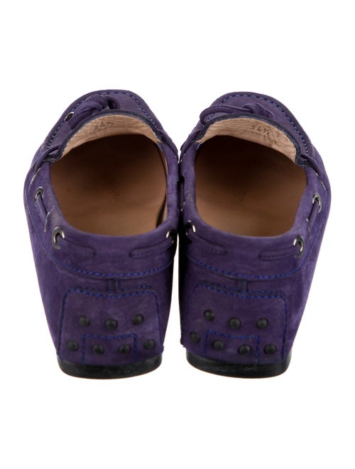 Tod's Suede Bow Accents Loafers