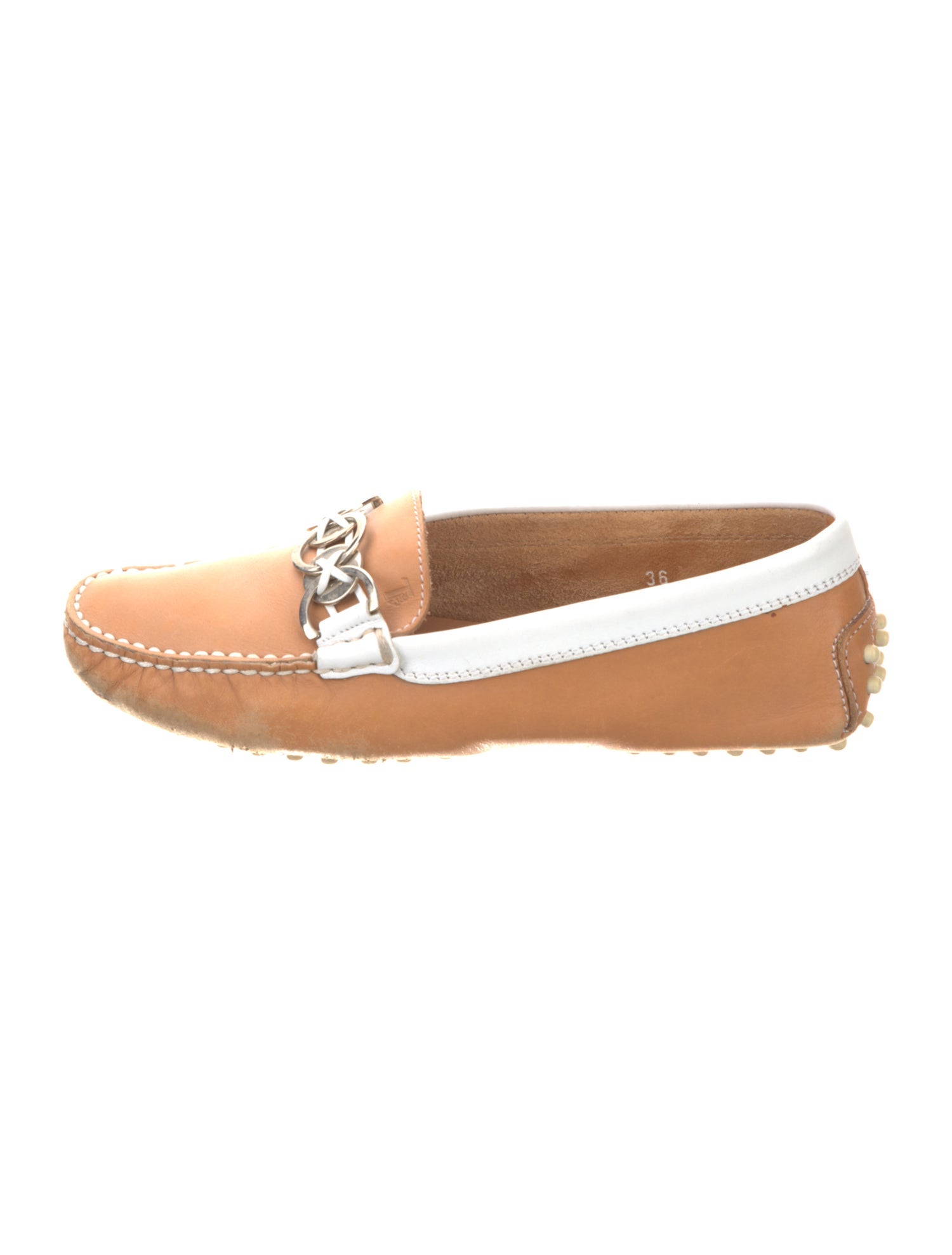 Tod's Leather Chain-Link Accents Loafers
