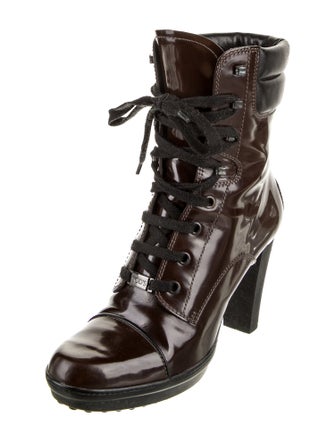 Tod's Patent Leather Combat Boots
