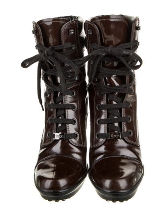 Tod's Patent Leather Combat Boots
