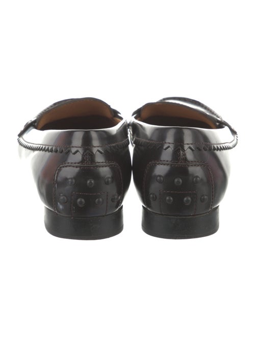 Tod's Patent Leather Fringe Trim Accent Loafers
