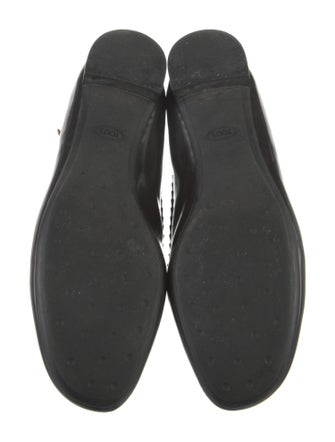 Tod's Patent Leather Fringe Trim Accent Loafers