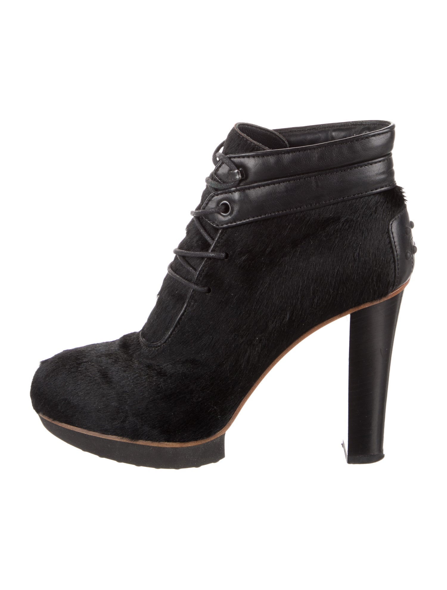 Tod's Suede Animal Print Lace-Up Boots