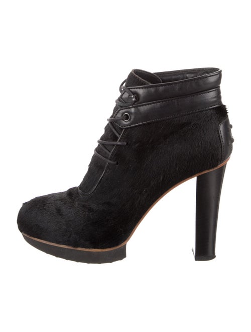 Tod's Suede Animal Print Lace-Up Boots