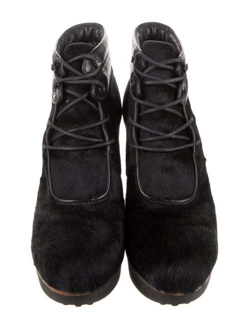 Tod's Suede Animal Print Lace-Up Boots