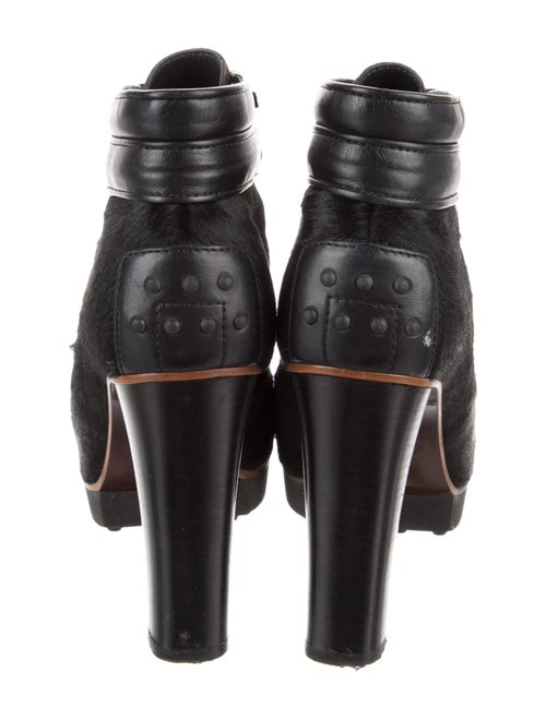 Tod's Suede Animal Print Lace-Up Boots