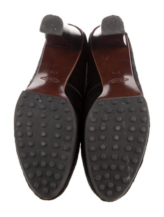 Tod's Suede Animal Print Lace-Up Boots