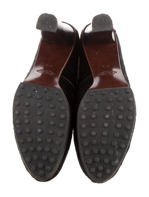 Tod's Suede Animal Print Lace-Up Boots