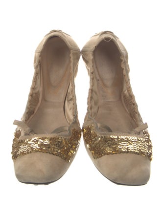 Tod's Suede Sequin Embellishments Flats