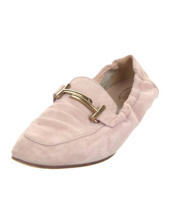 Tod's Suede Leather Trim Embellishment Loafers