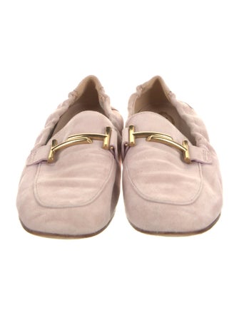 Tod's Suede Leather Trim Embellishment Loafers