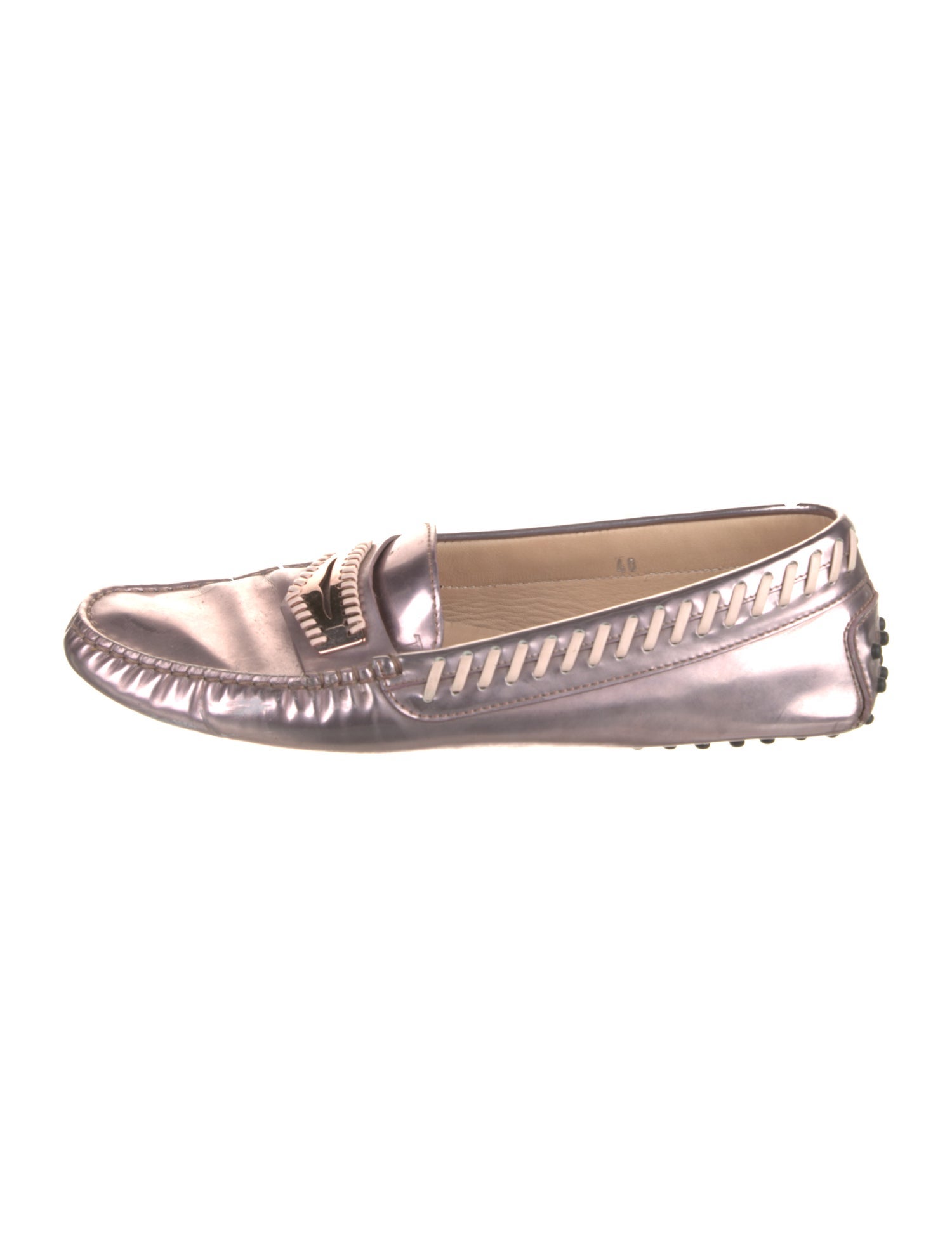 Tod's Leather Whipstitch Trim Loafers