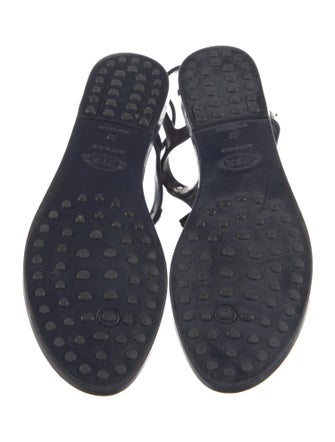 Tod's Rubber Tassel Accents T-Strap Sandals