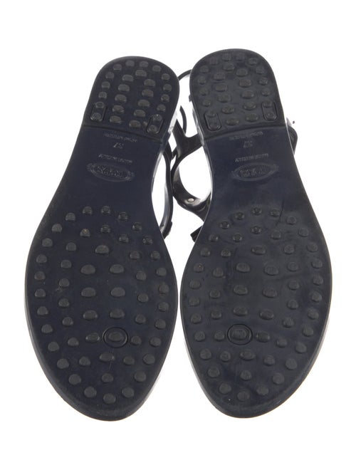 Tod's Rubber Tassel Accents T-Strap Sandals
