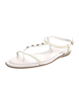 Tod's Leather T-Strap Sandals