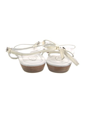 Tod's Leather T-Strap Sandals