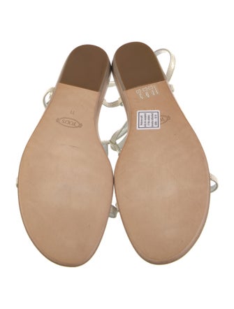 Tod's Leather T-Strap Sandals