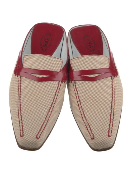 Tod's Canvas Colorblock Pattern Mules