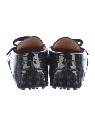 Tod's Patent Leather Whipstitch Trim Loafers