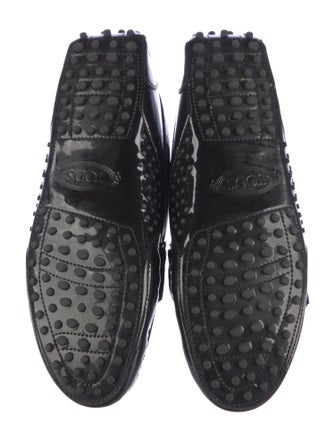 Tod's Patent Leather Whipstitch Trim Loafers